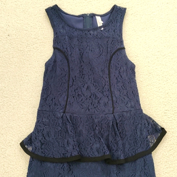 Xhilaration Navy Lace Peplum Dress - Picture 2 of 7